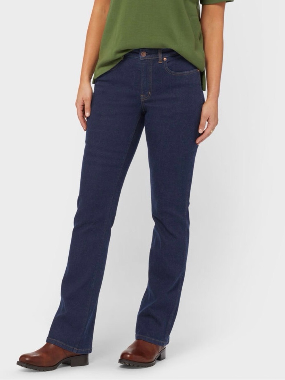 Duluth Trading Co Women's Dark Indigo Boot-Cut Jeans